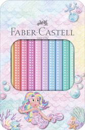 Faber-Castell triangular Jumbo SPARKLE colouring pencils, glitter effect, 10 pieces, metal case