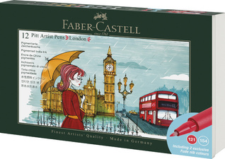 FABER-CASTELL PITT artist pen drawing pens, set of 12, London
