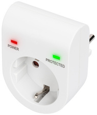 DIGITUS overspanningsbeveiliging-adapter, 16 A, 3.500 W, wit