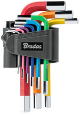 Bradas Allen key set, 9-piece, multicoloured, S2 steel