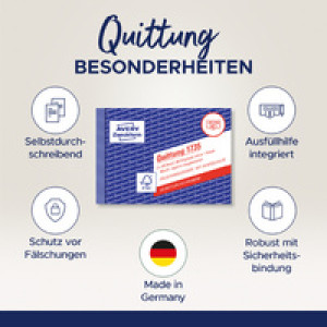 Avery formulierenboek 'Kwitantie met BTW', 4+1