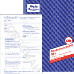 AVERY Zweckform formulierboek proces-verbaal oplevering bouwwerken, wit/geel, A4, zelfkopiërend, 128 vel