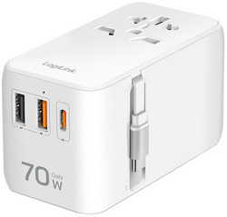 LogiLink universele reisadapter, EU/AUS/US/UK, wit