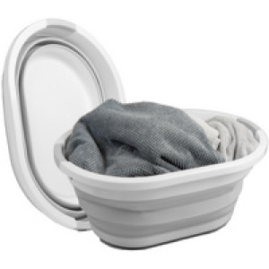 Linden Berg wasmand, opvouwbaar, 36 liter, grijs/wit