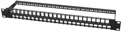 LogiLink Professional Keystone patch panel 19 inch, 48 ports, black, 1U