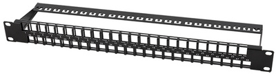 LogiLink Professional 19 inch keystone patchpanel, 48 poort, afgeschermd, lichtgrijs