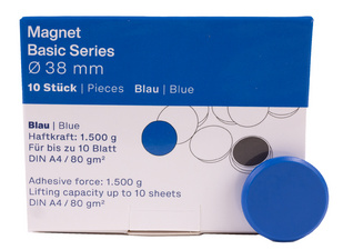 magnetoplan aimant rond Basic, 24 mm, gris, 10 pièces