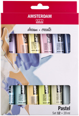 Royal Talens Amsterdam acrylic paint, pastel shades, 12 × 20 ml