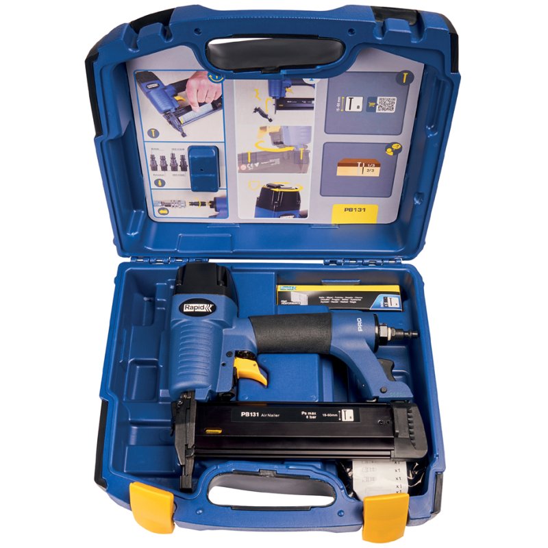 Rapid Tools cloueur pneumatique PRO PB131, bleu, en mallette