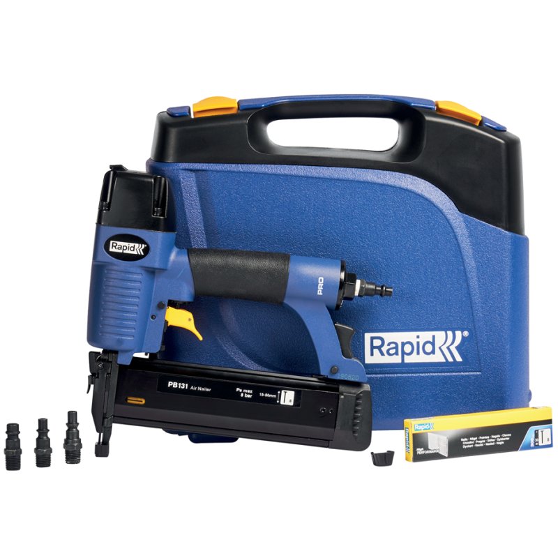 Rapid Tools cloueur pneumatique PRO PB131, bleu, en mallette