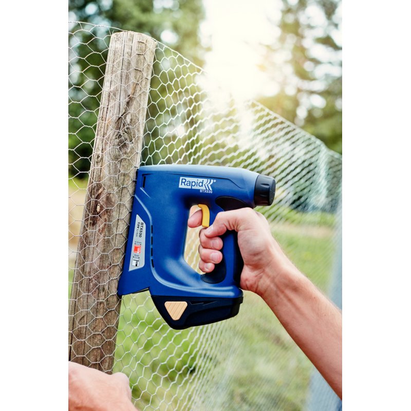 Rapid BTX530 Agrafeuse sans fil, bleu, avec batterie et chargeur