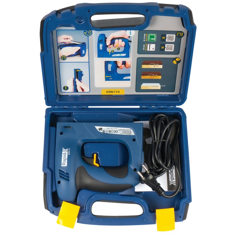 Rapid Tools elektro-nietmachine ESN114, blauw, in koffer