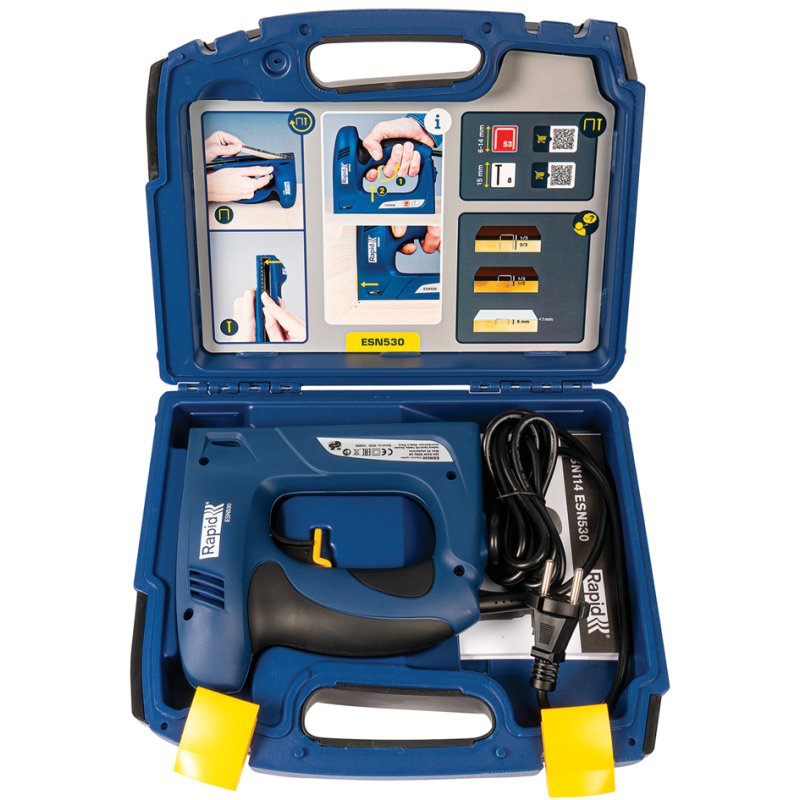 Rapid Tools agrafeuse électrique ESN530, bleu, avec mallette