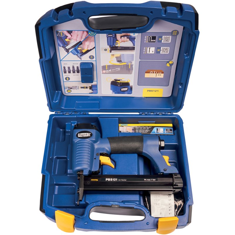 Rapid Tools pistolet à rivets pneumatique PBS121, bleu/jaune, en mallette