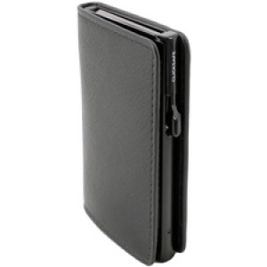 CLICKSAFE Slanke portemonnee met kaarthouder, nappaleder, bruin
