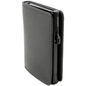 CLICKSAFE Slanke portemonnee met kaarthouder, nappaleder, bruin