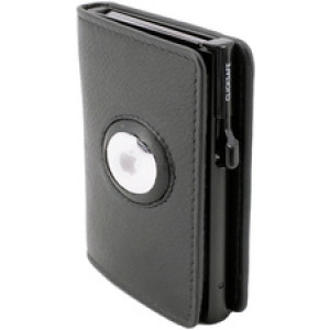 CLICKSAFE Slanke portemonnee met AirTag-vak, nappaleder, bruin