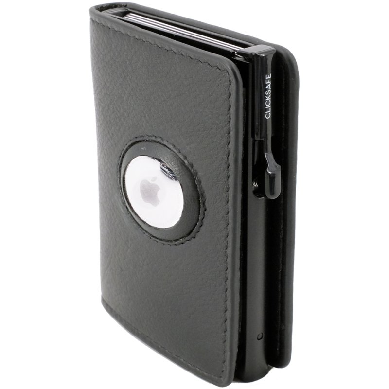 CLICKSAFE portemonnee SLIM met AirTag-vak, nappaleder, bruin