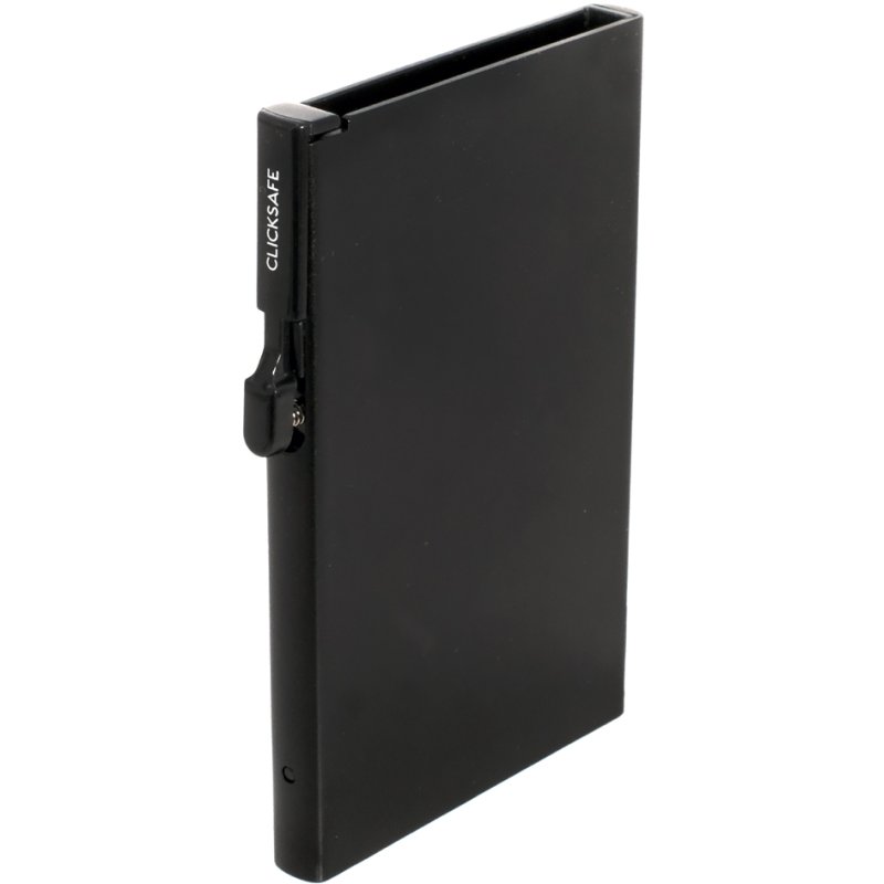CLICKSAFE kaarthouder SLIM met klikknop, zilver, aluminium, RFID-bescherming
