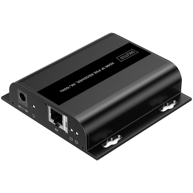 DIGITUS Récepteur HDMI IP PoE 4K, 4K/60Hz, 120/200 m