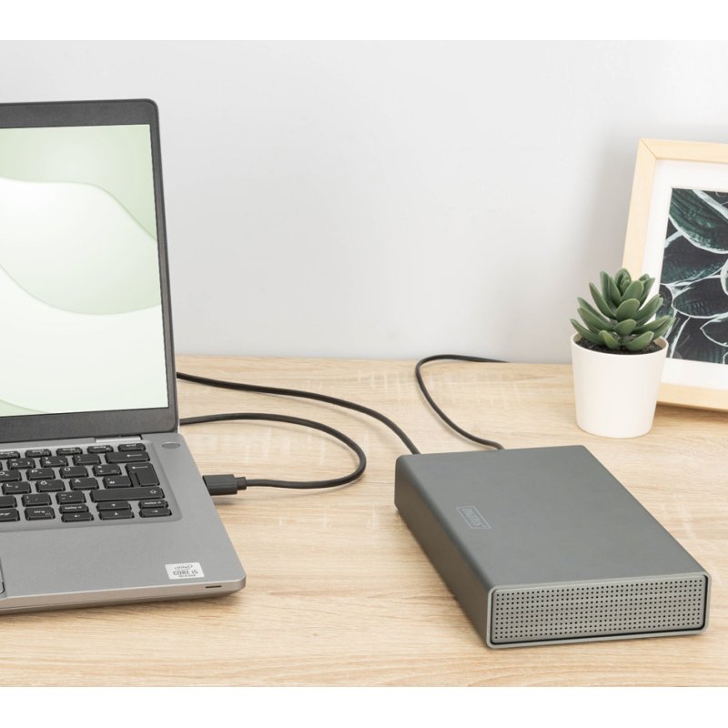 DIGITUS external SSD/HDD enclosure, USB 3.0, silver, all-aluminium