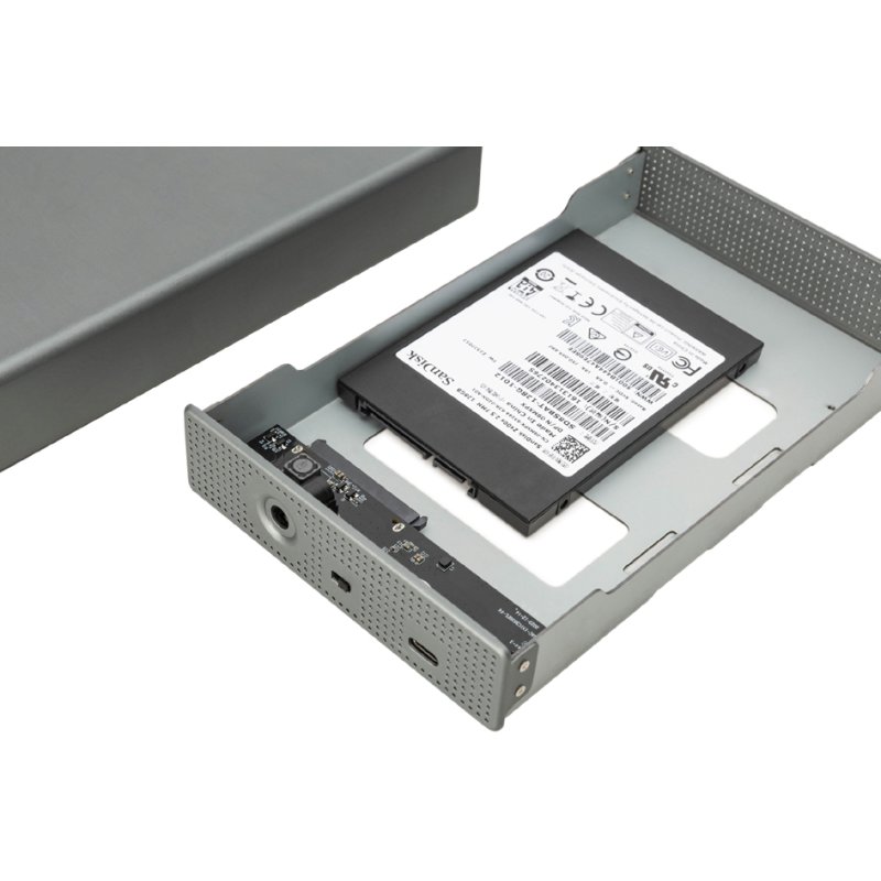 DIGITUS external SSD/HDD enclosure, USB 3.0, silver, all-aluminium