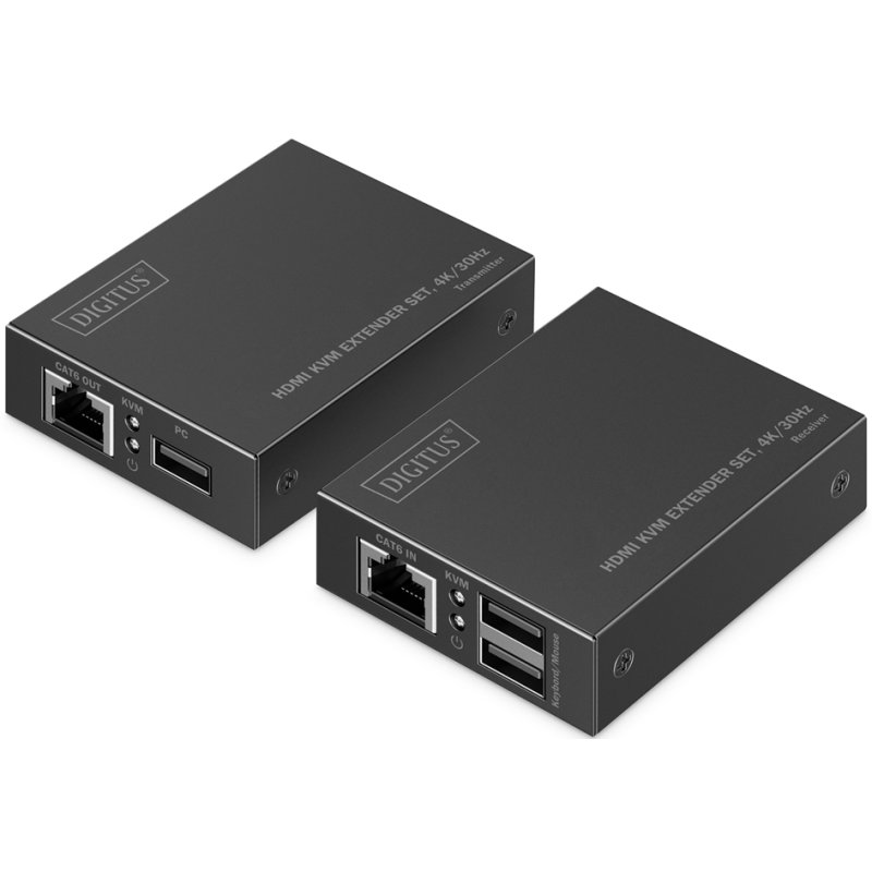 DIGITUS 4K HDMI KVM extender set, 4K/30Hz, CAT6