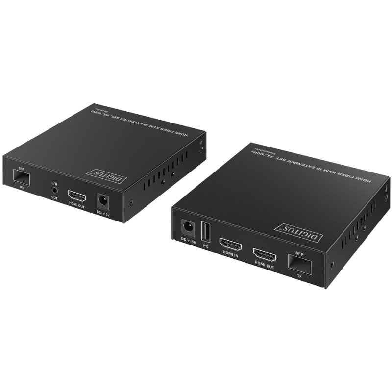 DIGITUS 4K HDMI IP extender set, fibre optic, 40 km range