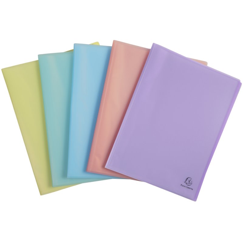 EXACOMPTA pochette transparente Chromaline Pastel A4, 50 pochettes, couleurs pastel, 10 pièces