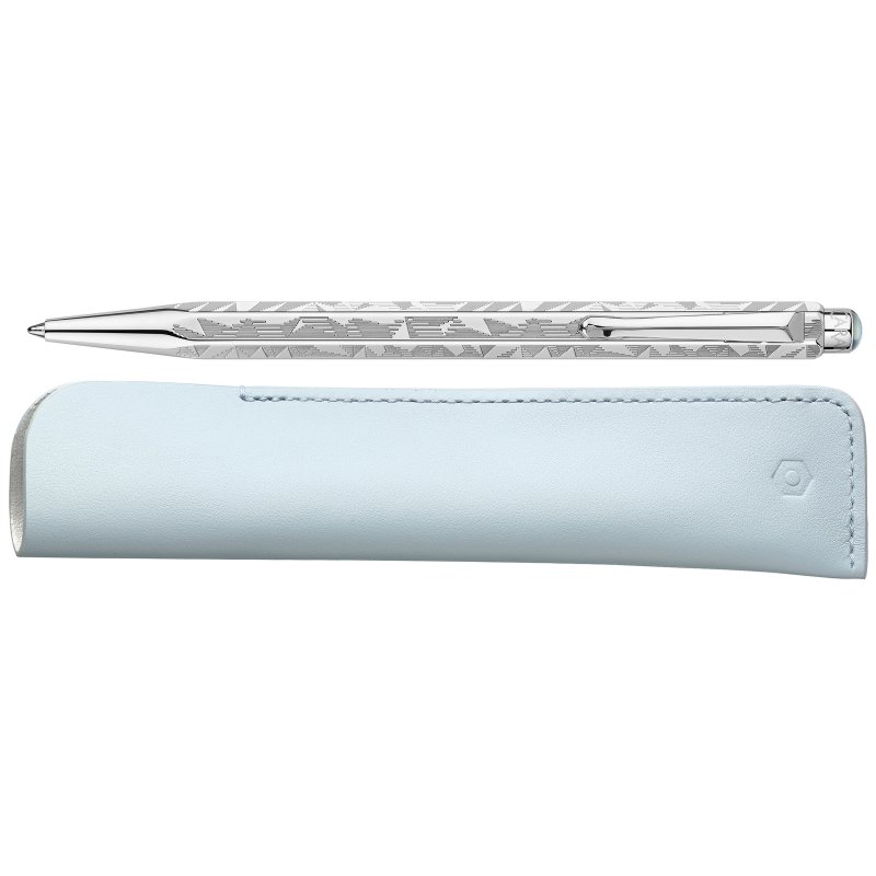 CARAN D'ACHE coffret d'écriture Ecridor Alpine Frost, stylo à bille et étui cuir, noir, recharge