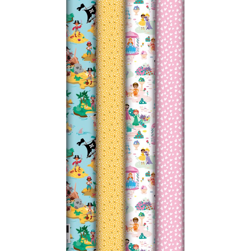Clairefontaine cadeaupapier Il était une fois, 700 mm × 2,0 m, 4 motieven, 30 rollen