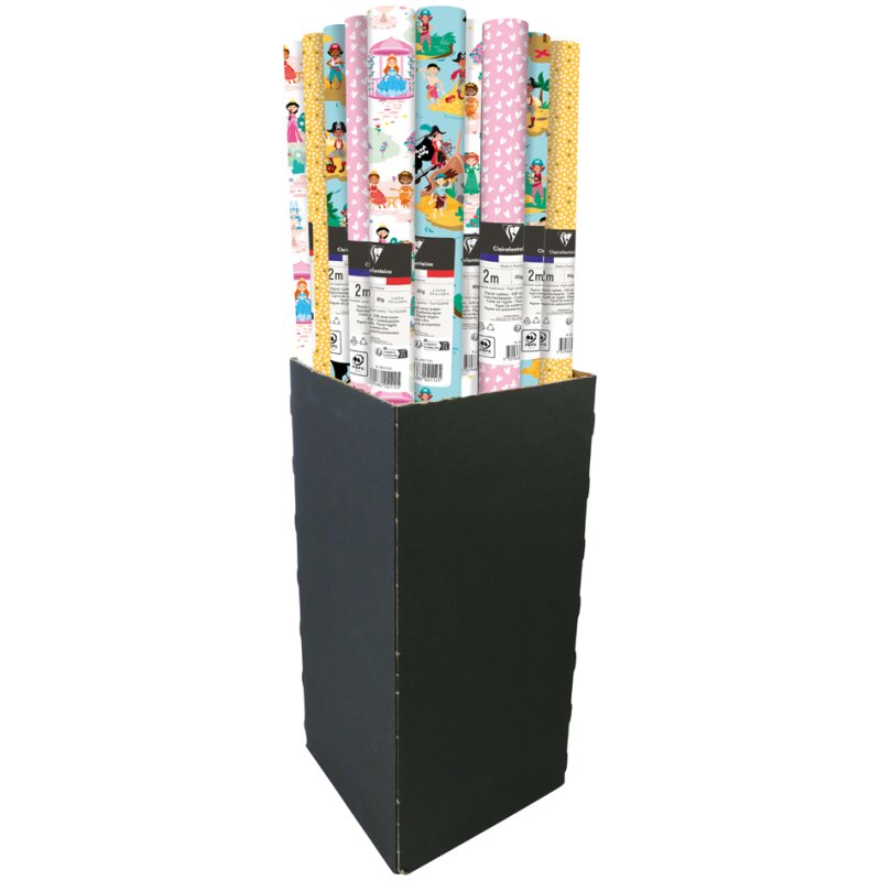 Clairefontaine papier cadeau Il était une fois, 700 mm × 2,0 m, 4 motifs, 30 rouleaux