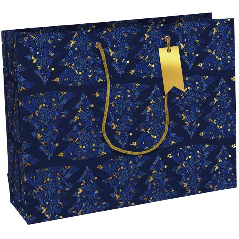Clairefontaine sac cadeau de Noël Azurite, 373×118×275 mm, papier enduit 210 g/m²