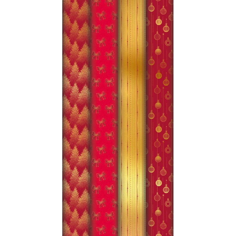 Clairefontaine papier cadeau Noël Scintillant, 700 mm × 2,0 m, 80 g/m², 4 motifs