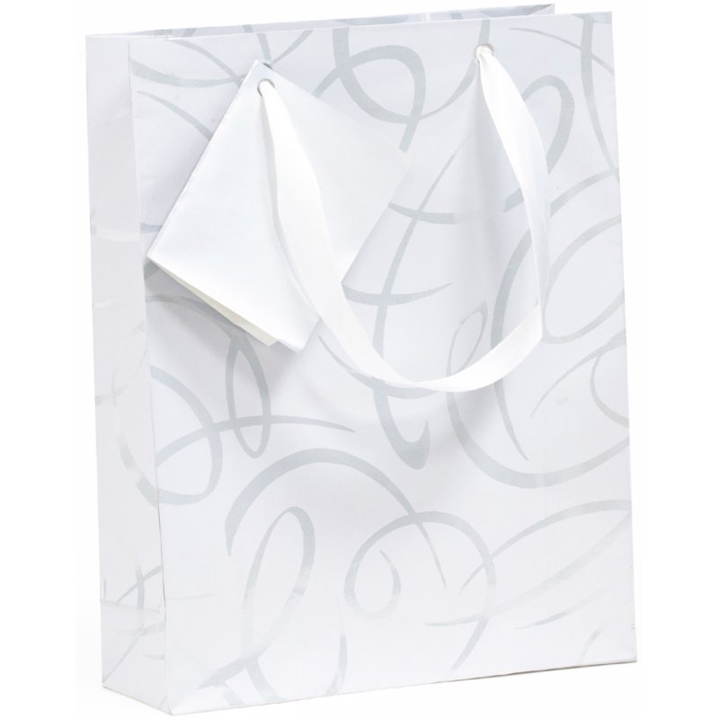 Clairefontaine sac cadeau Noël Santa, 320×130×245 mm, papier enduit 170 g/m², ruban satin rouge