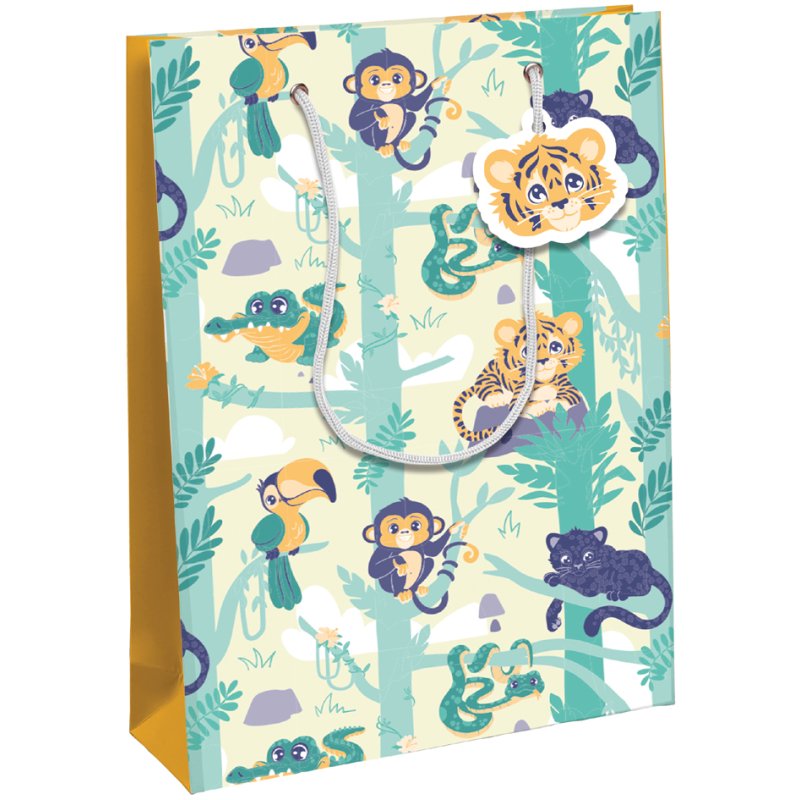 Clairefontaine sachet cadeau Jungle, papier kraft 210 g/m², 265×140×330 mm