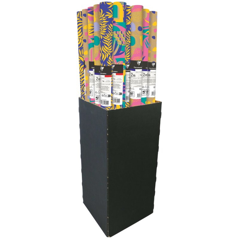 Clairefontaine papier cadeau Liwa, papier kraft brun, 700 mm × 2 m, 30 rouleaux
