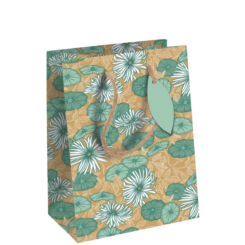 Clairefontaine sac cadeau My Garden, moyen, papier kraft brun, 265×140×330 mm