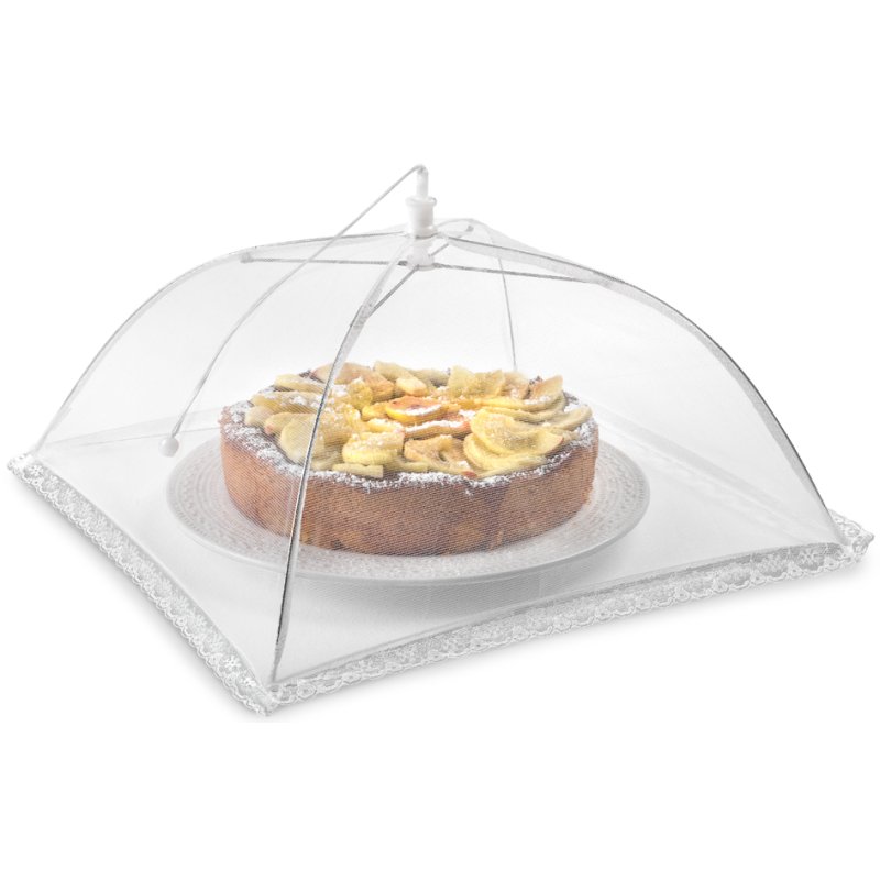 Metaltex vliegenkap vierkant, wit, 35 cm, opvouwbaar
