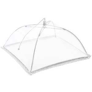 Metaltex vliegenkap vierkant, wit, 35 cm, opvouwbaar