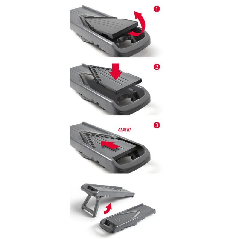 Metaltex lime universelle Slice-V, 5 lames interchangeables, gris