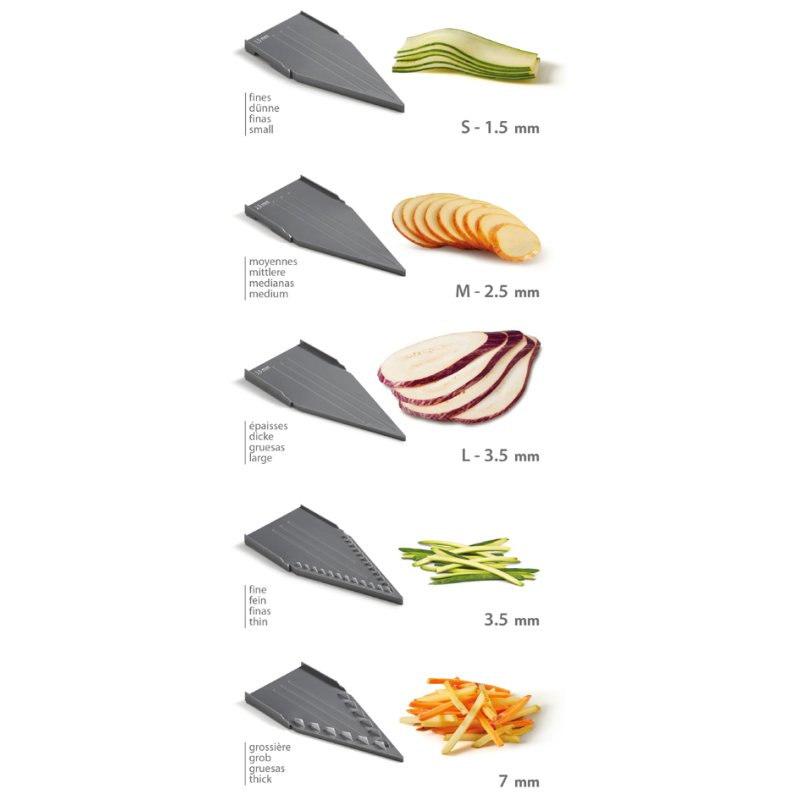Metaltex lime universelle Slice-V, 5 lames interchangeables, gris