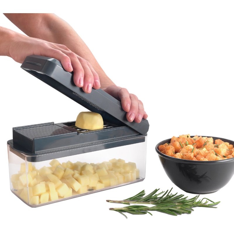Metaltex Slice-Cube groente- en fruitsnijder, grijs, 1,5 liter