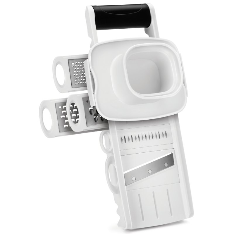 Metaltex Profi Multi-Râpe Mandolino, 5 lames interchangeables, blanc, acier inoxydable