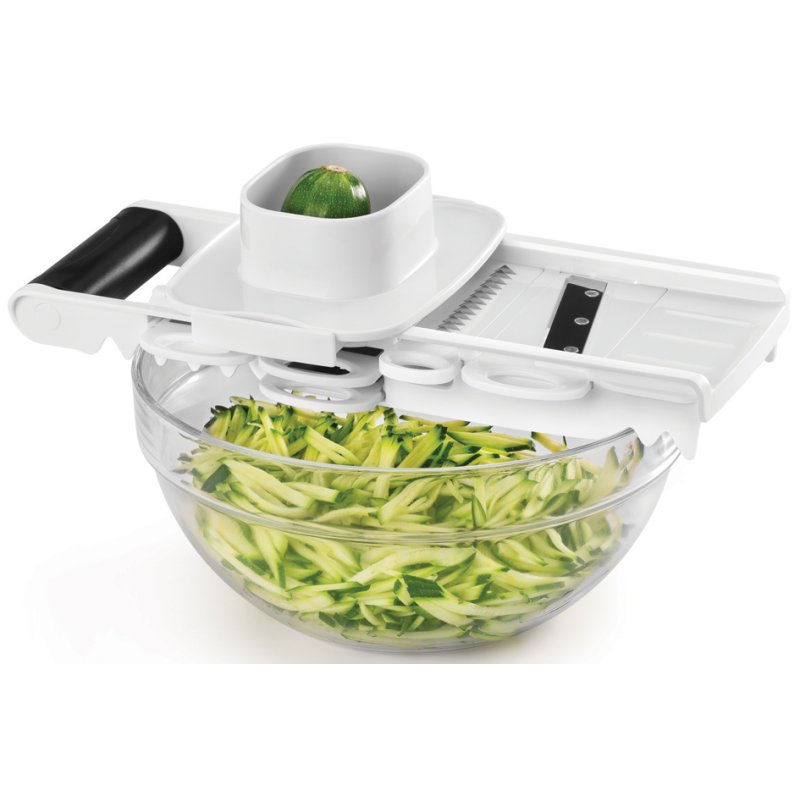 Metaltex Profi Multi-Râpe Mandolino, 5 lames interchangeables, blanc, acier inoxydable