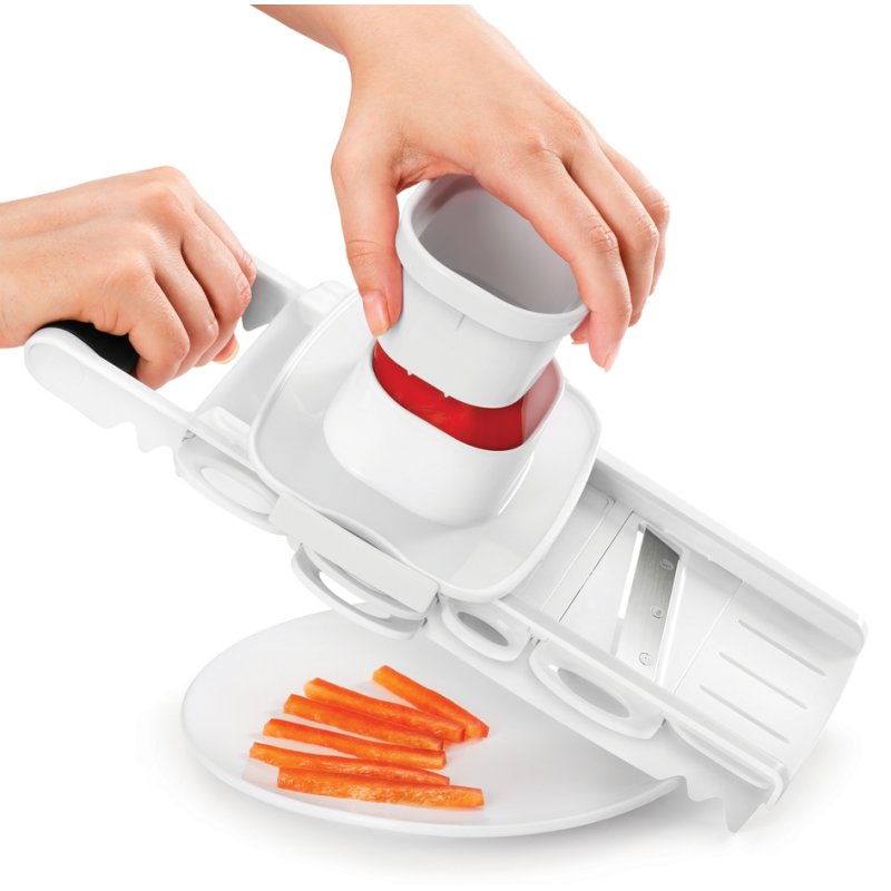 Metaltex Profi Multi-Râpe Mandolino, 5 lames interchangeables, blanc, acier inoxydable