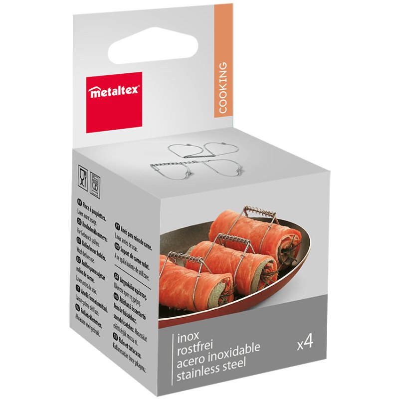 Metaltex rouladepennen, edelstaal, 4 stuks