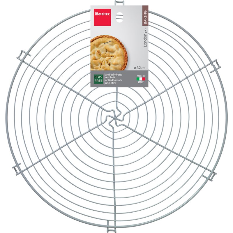 Metaltex wire cake cooling rack, diameter 320 mm, grey, non-stick coating