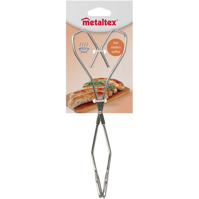 Metaltex kitchen and grill tongs, stainless steel