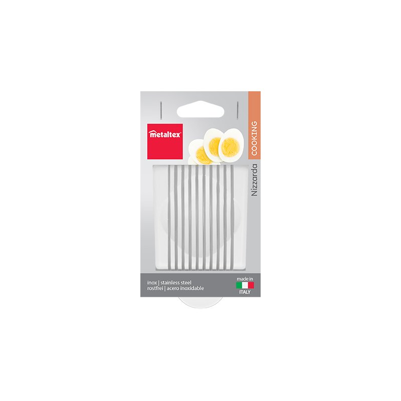 Metaltex eierschneider, wit, roestvrijstalen draden, 85×153×28 mm